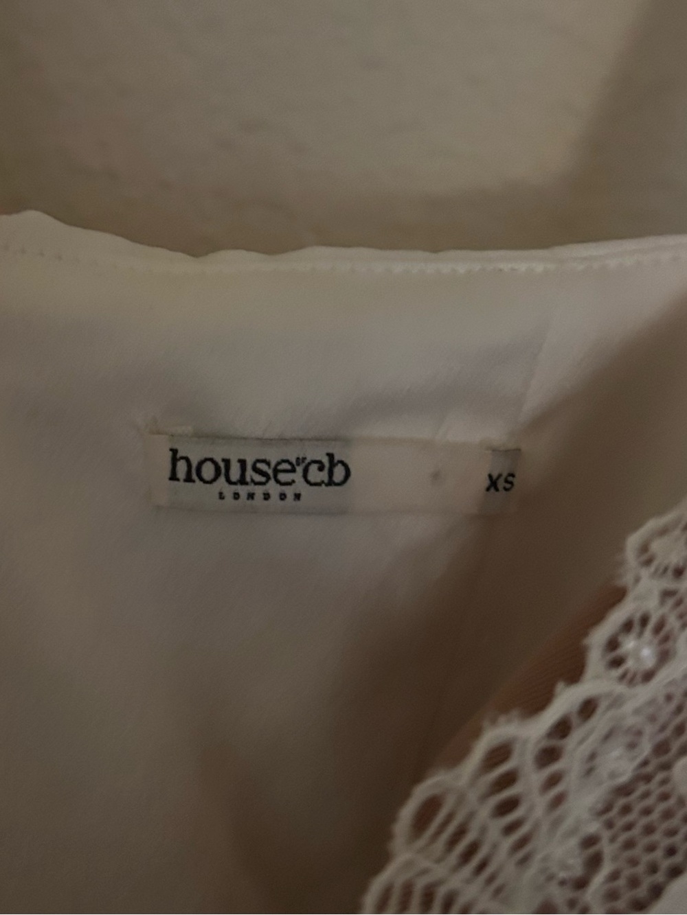 House of CB Ivory Lace-Trim Satin Mini Dress - Picture 7 of 7